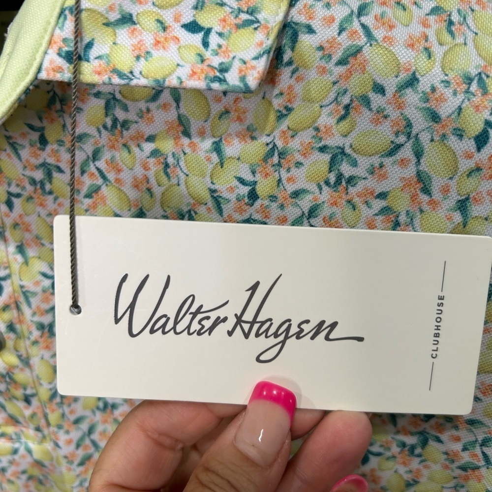 NWT Walter Hagan Men's Fresco Lemon Sorbet and Polo Shirt Size Small - Picture 4 of 5
